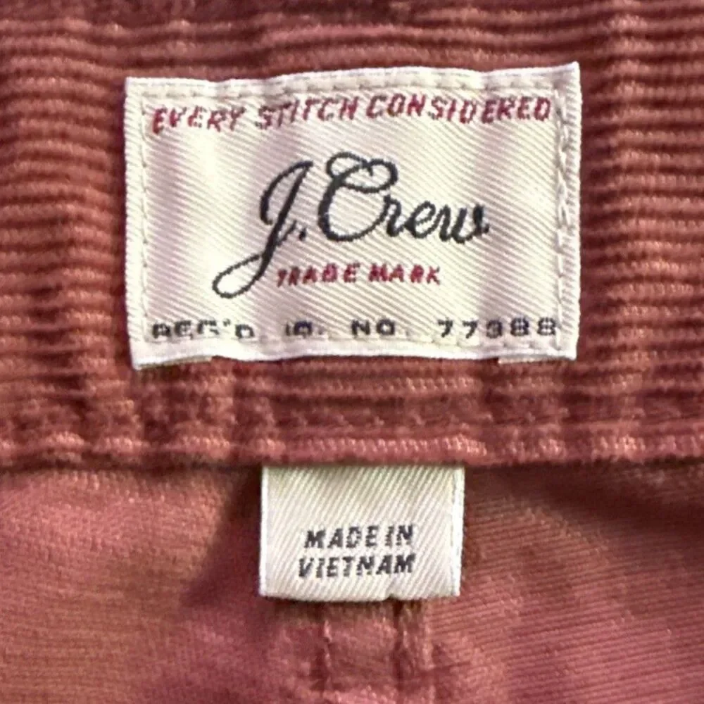 J Crew 250 Corduroy Pants Mens Sz 31x32 Rust Plank Slim Straight Leg Cotton Flex